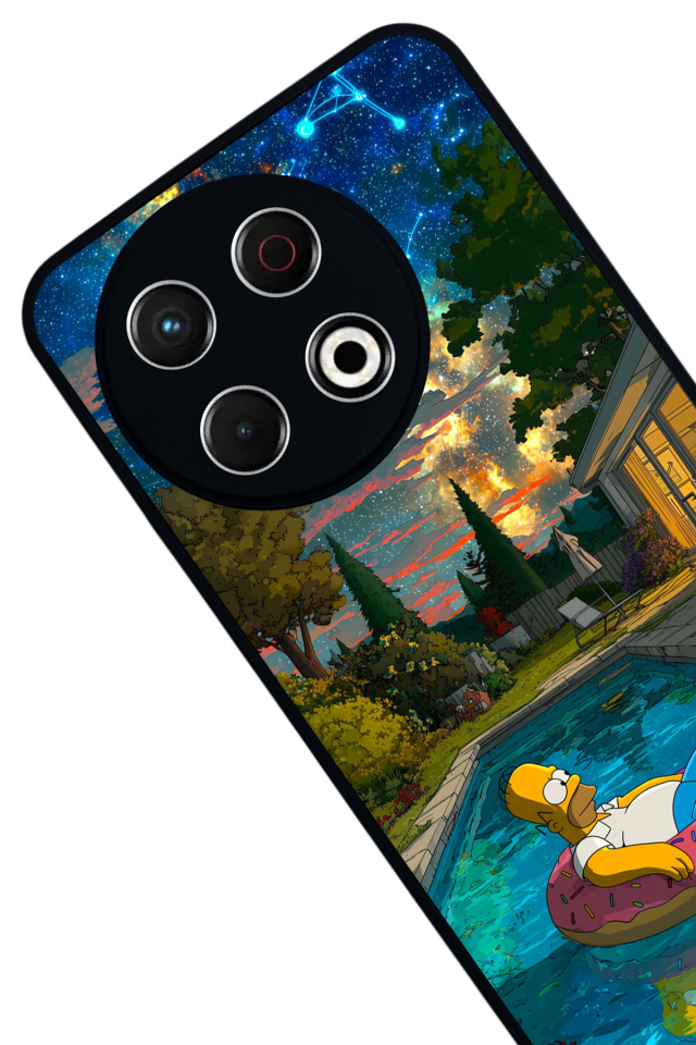 Tecno Spark 30 Pro Uyumlu The Simpsons Tasarımlı Glossy Premium Kılıf