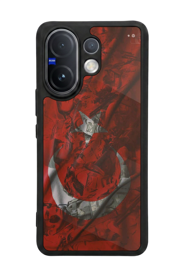 Vivo V60 Uyumlu Türk Bayragi Tasarımlı Glossy Premium Kılıf