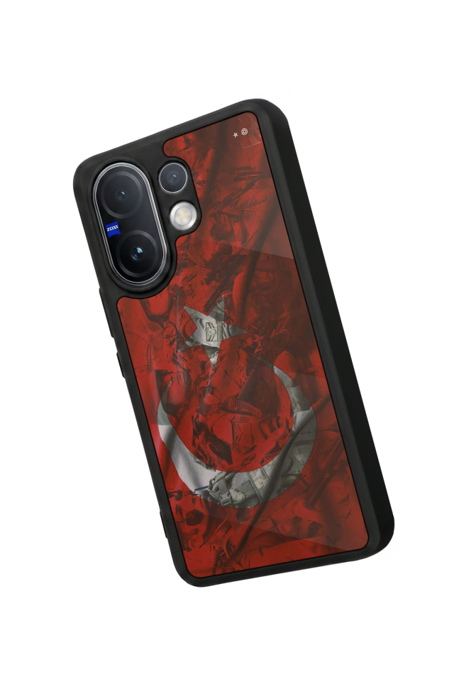 Vivo V60 Uyumlu Türk Bayragi Tasarımlı Glossy Premium Kılıf