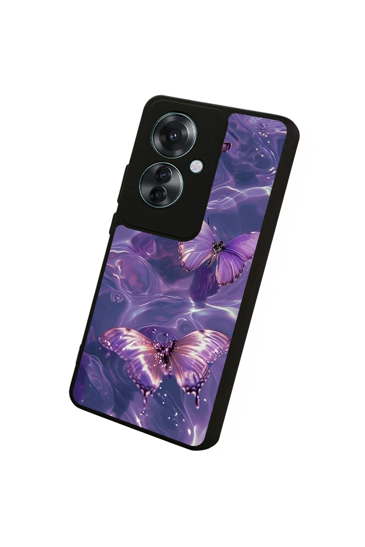 Oppo Reno 11F Uyumlu Kelebek Tasarımlı Glossy Premium Kılıf