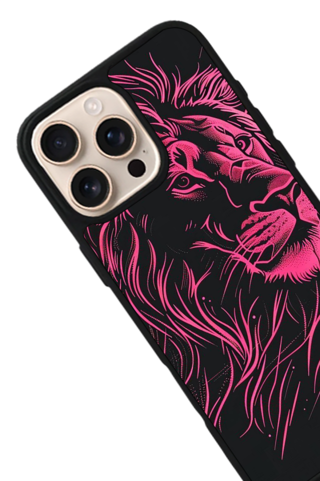 iPhone 14 Pro Max Uyumlu Aslan Tasarımlı Glossy Premium Kılıf