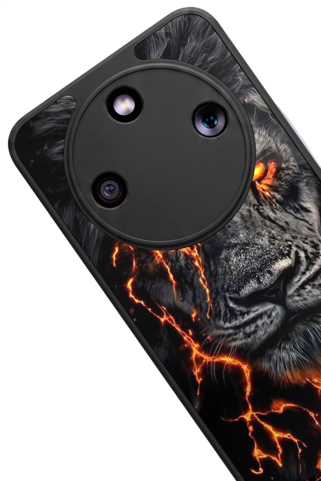 Honor Magic 8 Lite Uyumlu Aslan Tasarımlı Glossy Premium Kılıf