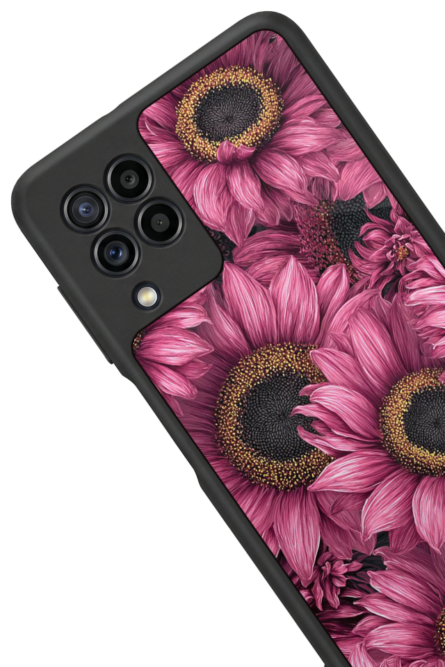 Samsung Galaxy M22 Uyumlu Cicek Tasarımlı Glossy Premium Kılıf
