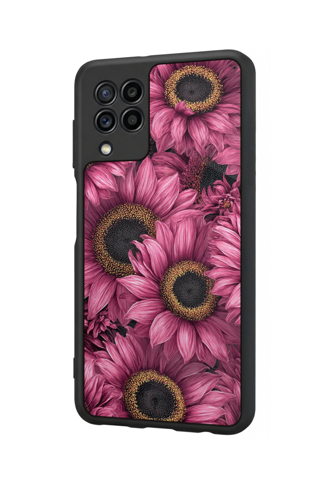 Samsung Galaxy M22 Uyumlu Cicek Tasarımlı Glossy Premium Kılıf