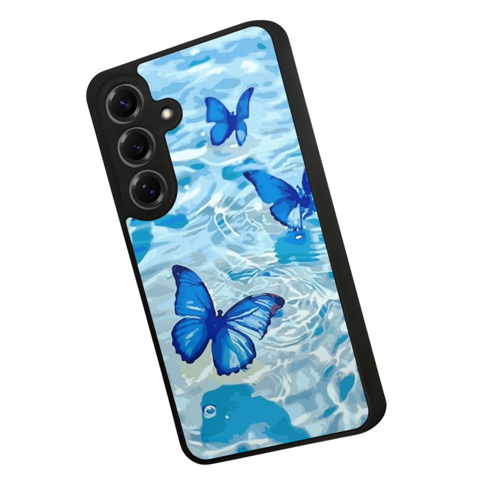 Samsung Galaxy S25 Uyumlu Kelebek Tasarımlı Glossy Premium Kılıf