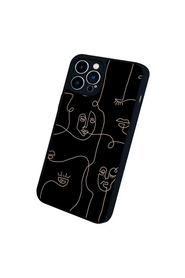 iPhone 13 Pro Max Uyumlu Line Art Tasarımlı Glossy Premium Kılıf