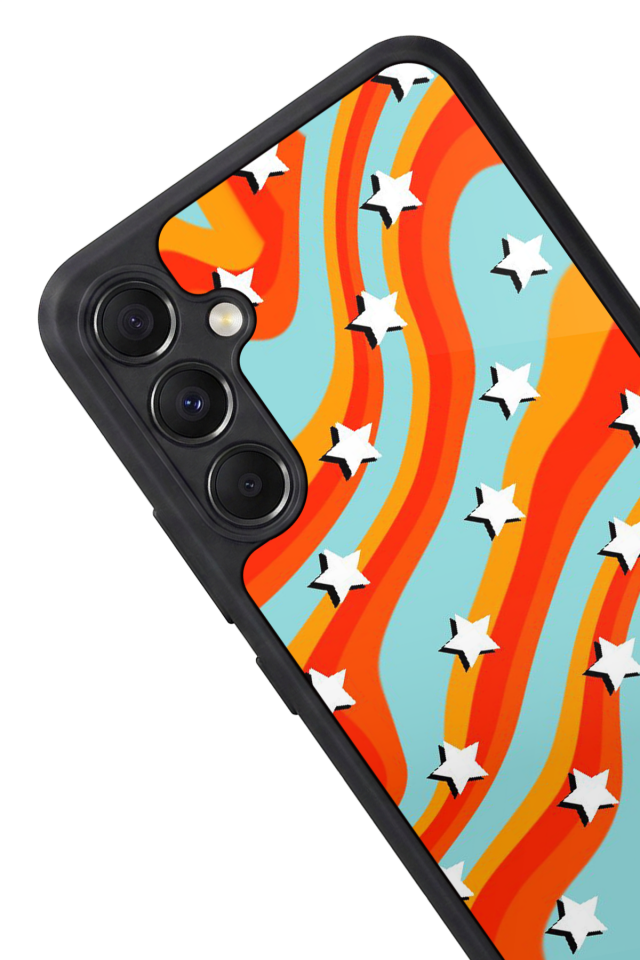Samsung Galaxy M34 Uyumlu Retro Yildizlar Tasarımlı Glossy Premium Kılıf