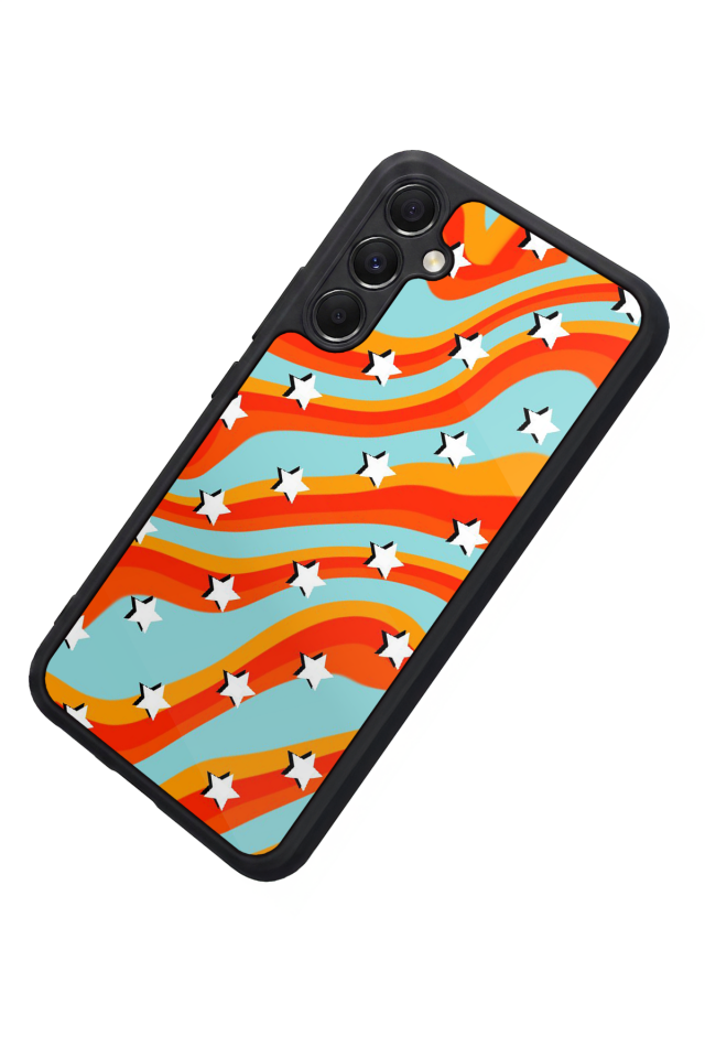 Samsung Galaxy M34 Uyumlu Retro Yildizlar Tasarımlı Glossy Premium Kılıf