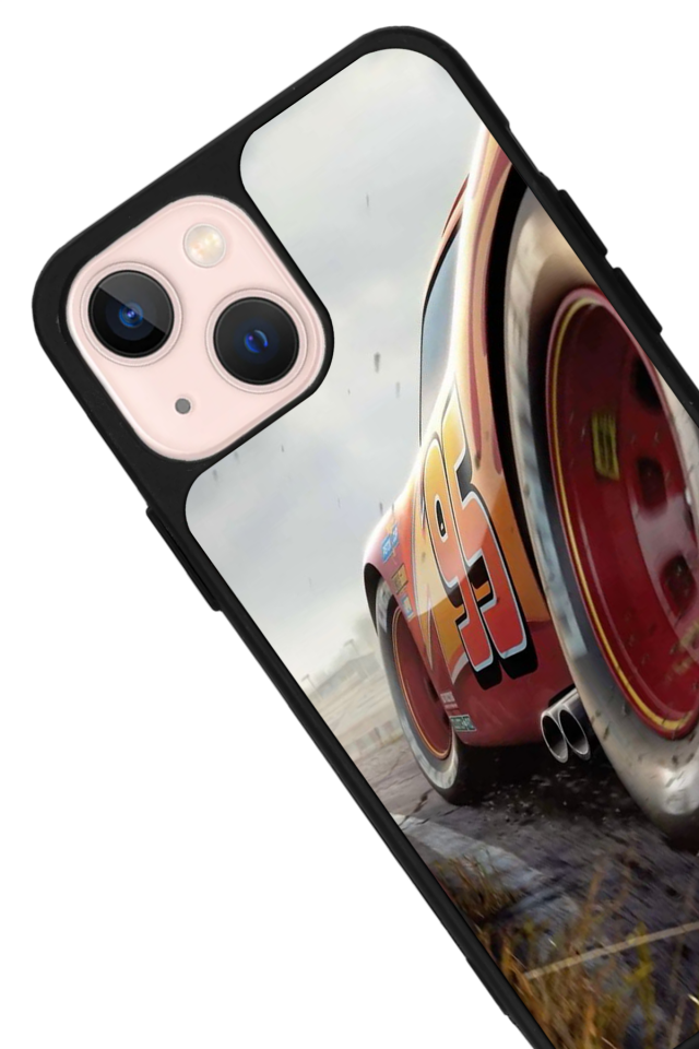 iPhone 14 Plus Uyumlu Şimsek McQueen Tasarımlı Glossy Premium Kılıf