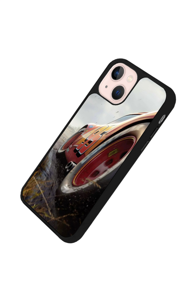 iPhone 14 Plus Uyumlu Şimsek McQueen Tasarımlı Glossy Premium Kılıf