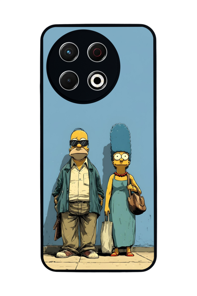 Tecno Spark 30 Pro Uyumlu The Simpsons Tasarımlı Glossy Premium Kılıf