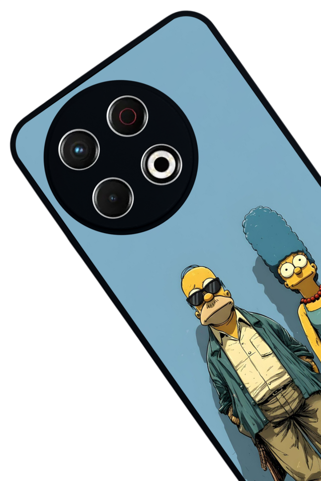 Tecno Spark 30 Pro Uyumlu The Simpsons Tasarımlı Glossy Premium Kılıf