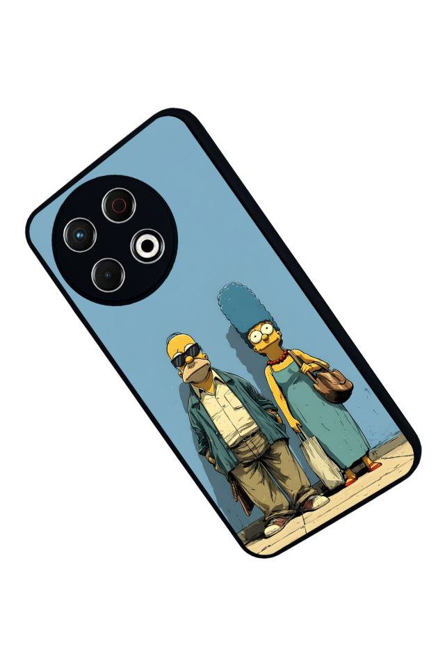 Tecno Spark 30 Pro Uyumlu The Simpsons Tasarımlı Glossy Premium Kılıf