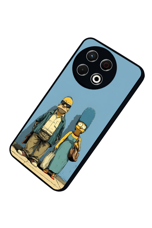 Tecno Spark 30 Pro Uyumlu The Simpsons Tasarımlı Glossy Premium Kılıf