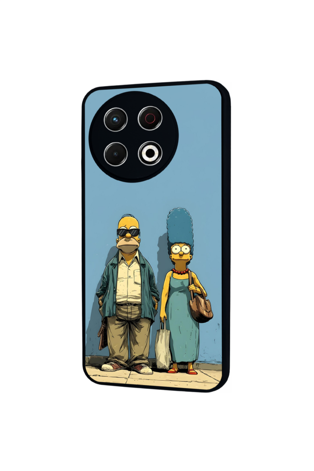 Tecno Spark 30 Pro Uyumlu The Simpsons Tasarımlı Glossy Premium Kılıf