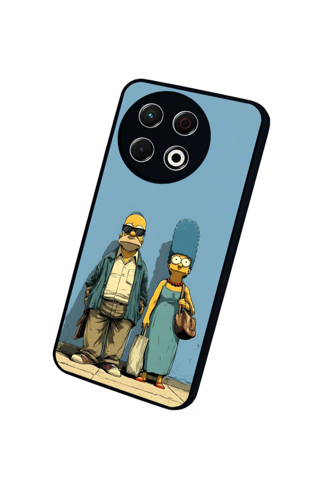 Tecno Spark 30 Pro Uyumlu The Simpsons Tasarımlı Glossy Premium Kılıf