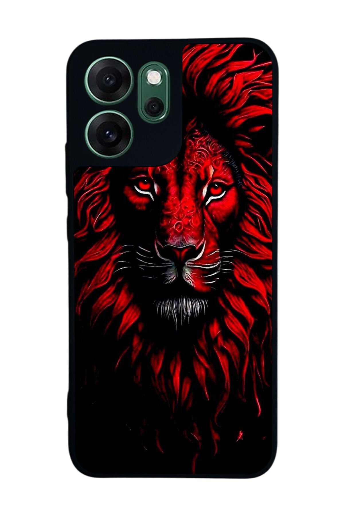 Oppo Reno 14F Uyumlu Aslan Tasarımlı Glossy Premium Kılıf