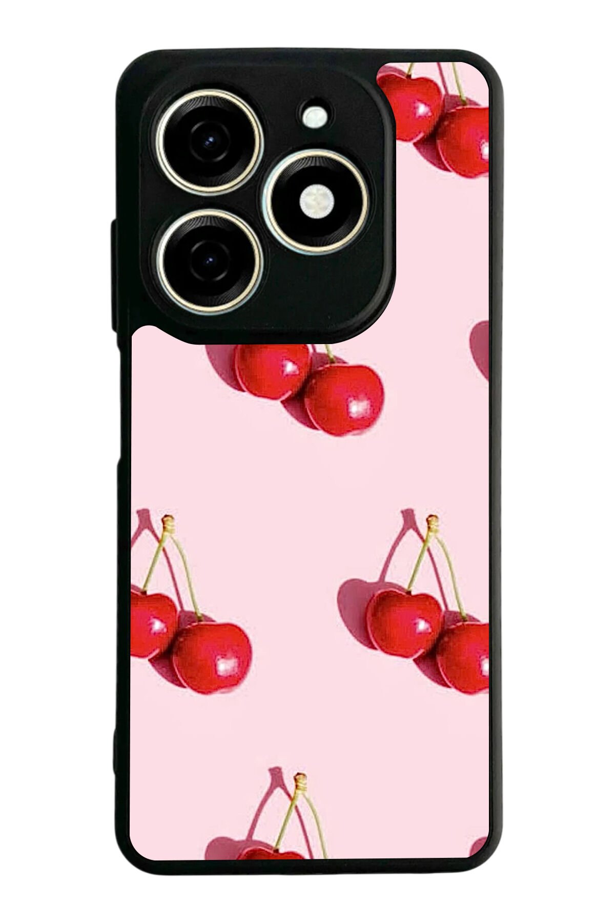 Tecno Spark 20/20C Uyumlu Kiraz Tasarımlı Glossy Premium Kılıf