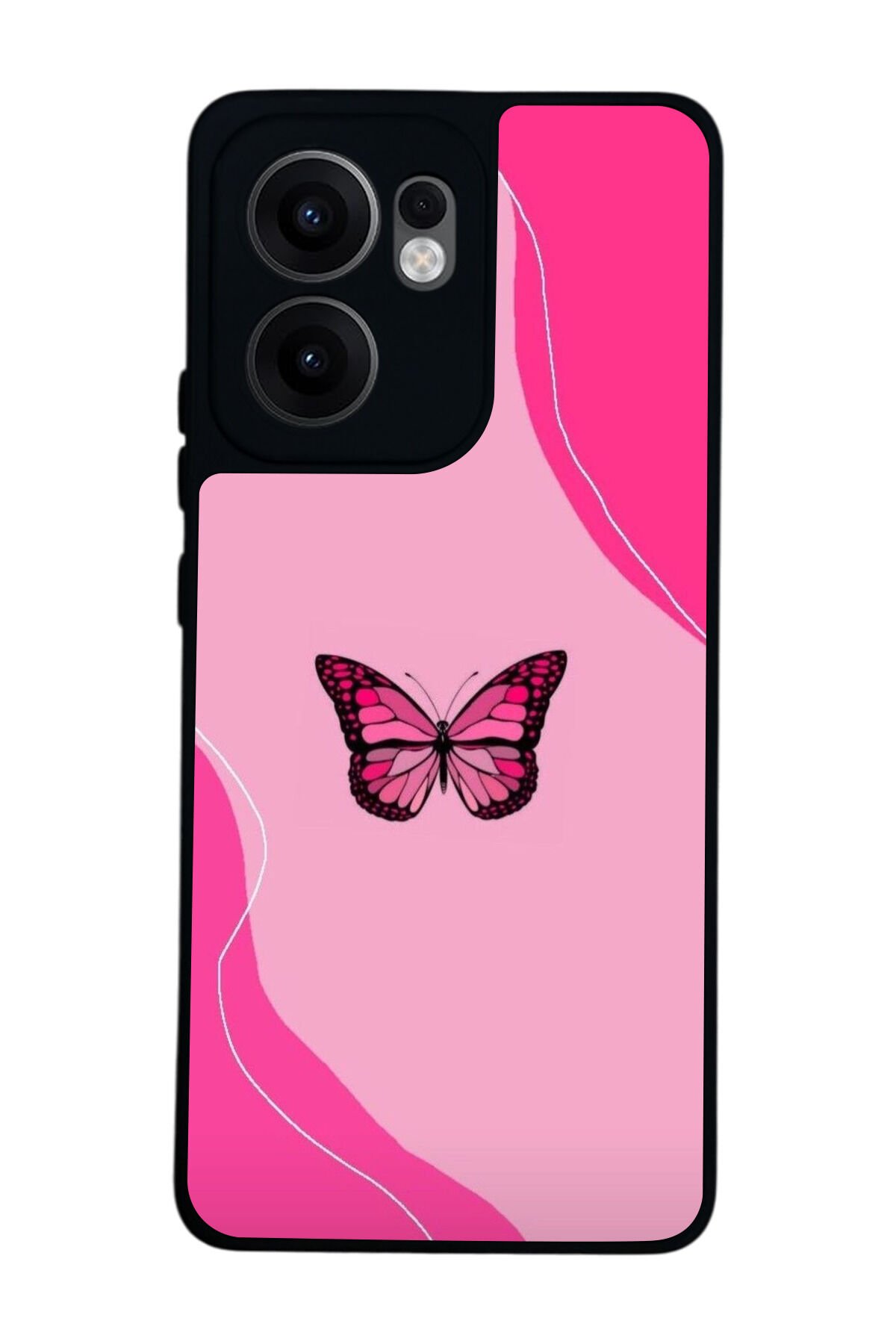 Oppo Reno 13F Uyumlu Kelebek Tasarımlı Glossy Premium Kılıf