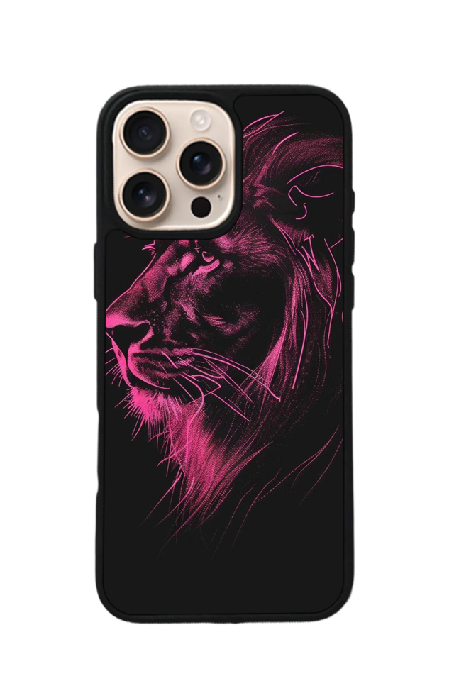 iPhone 14 Pro Max Uyumlu Aslan Tasarımlı Glossy Premium Kılıf