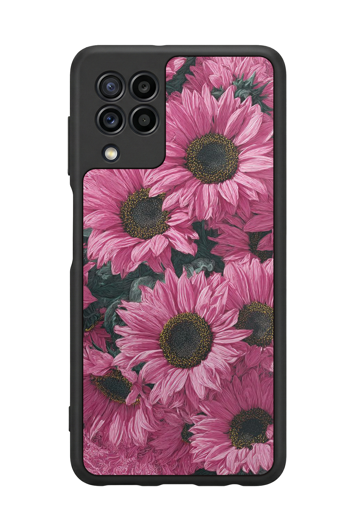 Samsung Galaxy M22 Uyumlu Cicek Tasarımlı Glossy Premium Kılıf