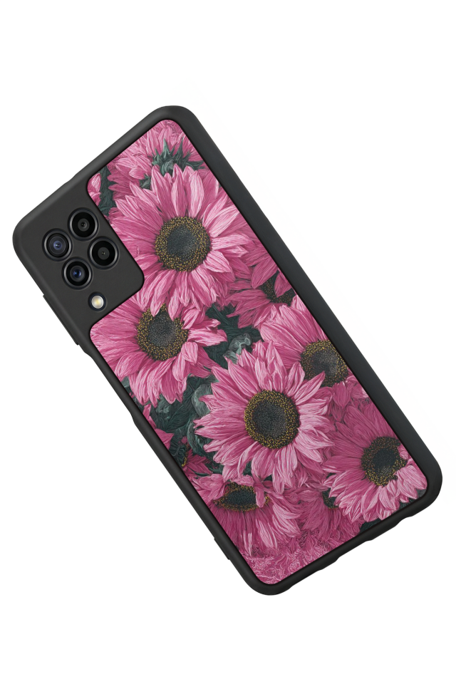 Samsung Galaxy M22 Uyumlu Cicek Tasarımlı Glossy Premium Kılıf