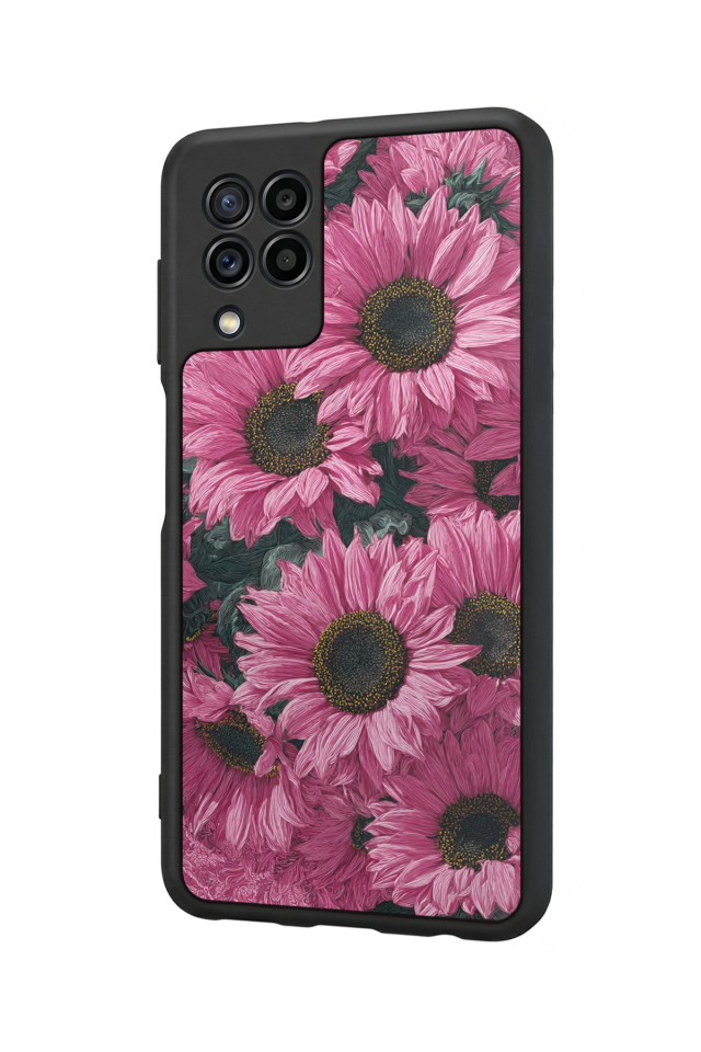 Samsung Galaxy M22 Uyumlu Cicek Tasarımlı Glossy Premium Kılıf