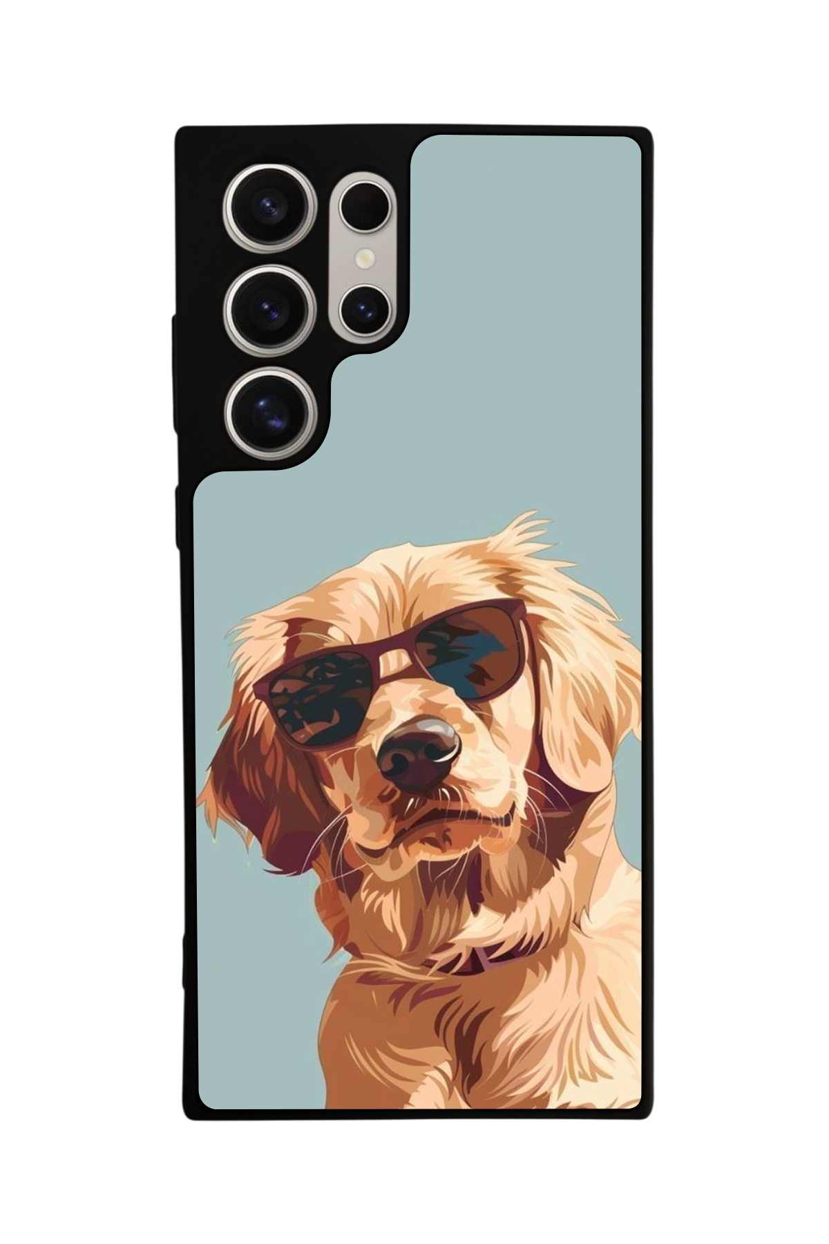 Samsung Galaxy S24 Ultra Uyumlu Golden Kopek Tasarımlı Glossy Premium Kılıf