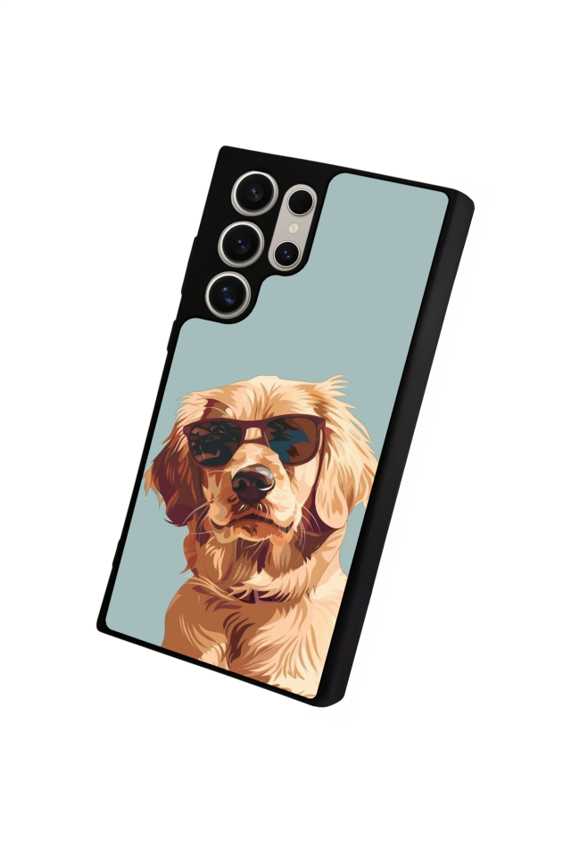 Samsung Galaxy S24 Ultra Uyumlu Golden Kopek Tasarımlı Glossy Premium Kılıf