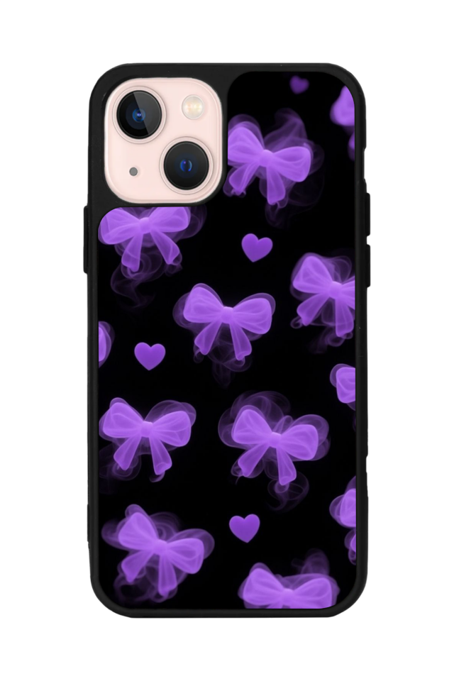 iPhone 13 Mini Uyumlu Kurdele Tasarımlı Glossy Premium Kılıf