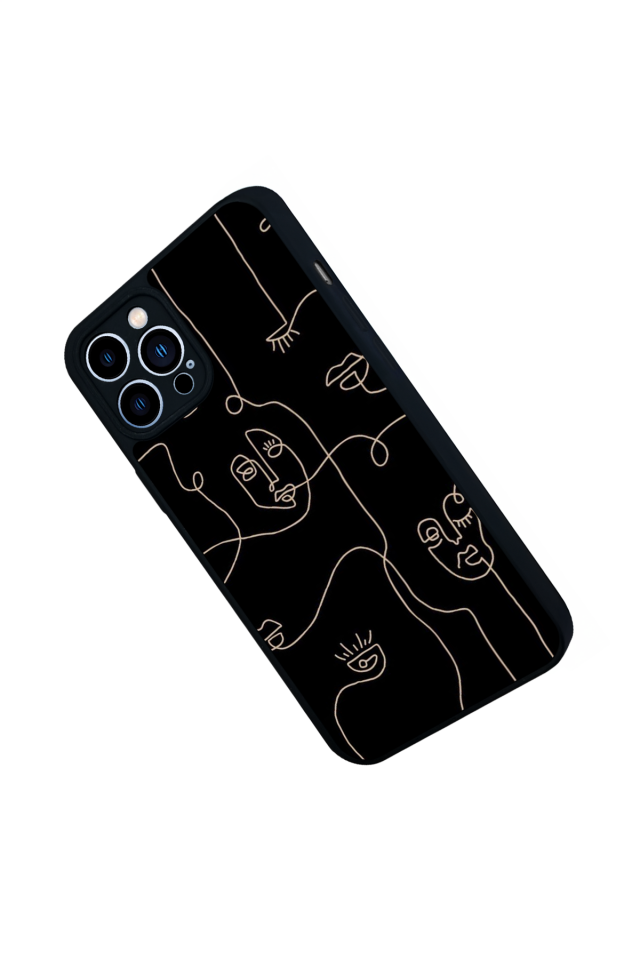 iPhone 13 Pro Max Uyumlu Line Art Tasarımlı Glossy Premium Kılıf