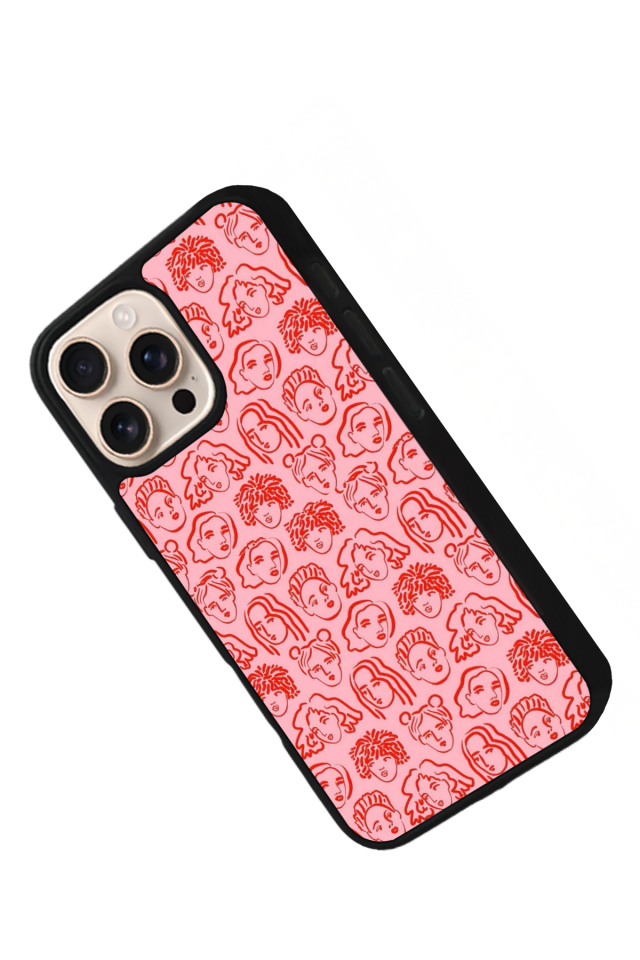 iPhone 14 Pro Max Uyumlu Line Art Tasarımlı Glossy Premium Kılıf