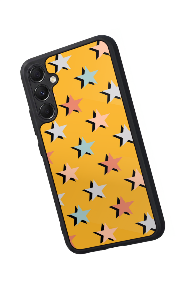 Samsung Galaxy M34 Uyumlu Retro Yildizlar Tasarımlı Glossy Premium Kılıf