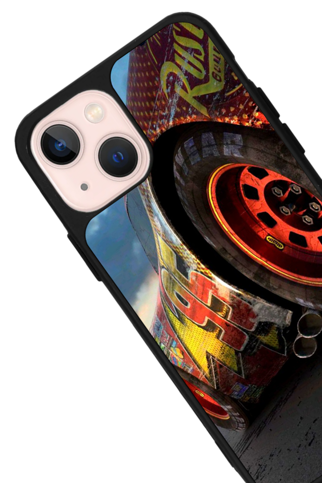 iPhone 14 Plus Uyumlu Şimsek McQueen Tasarımlı Glossy Premium Kılıf