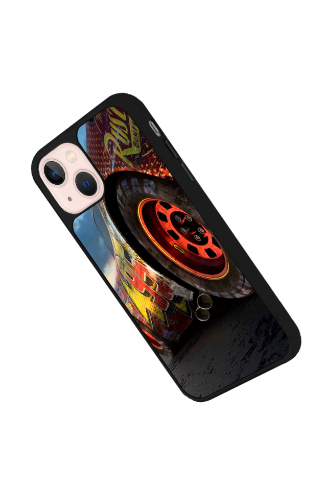 iPhone 14 Plus Uyumlu Şimsek McQueen Tasarımlı Glossy Premium Kılıf