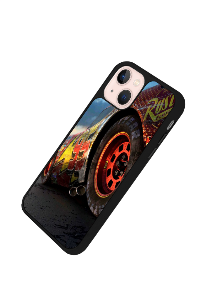 iPhone 14 Plus Uyumlu Şimsek McQueen Tasarımlı Glossy Premium Kılıf