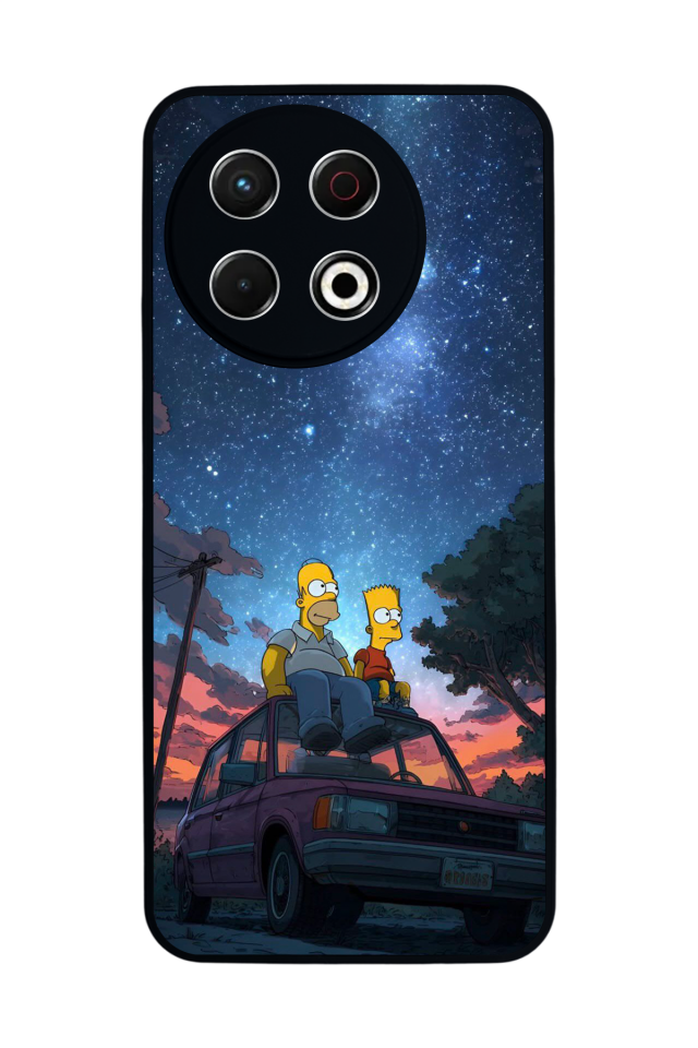 Tecno Spark 30 Pro Uyumlu The Simpsons Tasarımlı Glossy Premium Kılıf