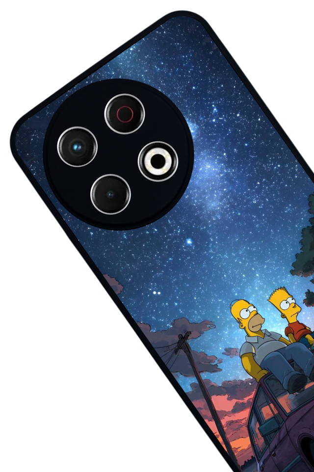 Tecno Spark 30 Pro Uyumlu The Simpsons Tasarımlı Glossy Premium Kılıf