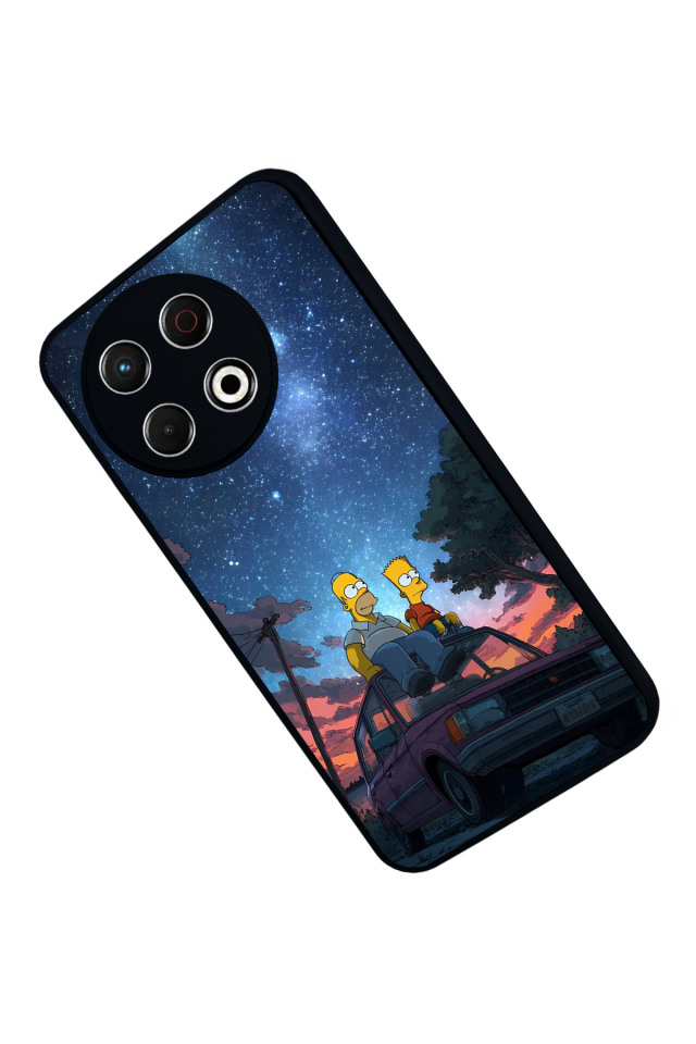 Tecno Spark 30 Pro Uyumlu The Simpsons Tasarımlı Glossy Premium Kılıf