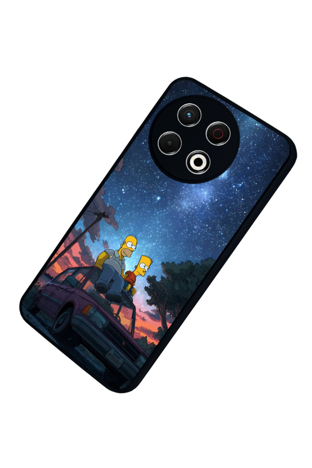 Tecno Spark 30 Pro Uyumlu The Simpsons Tasarımlı Glossy Premium Kılıf