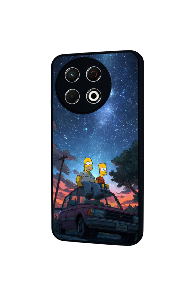 Tecno Spark 30 Pro Uyumlu The Simpsons Tasarımlı Glossy Premium Kılıf