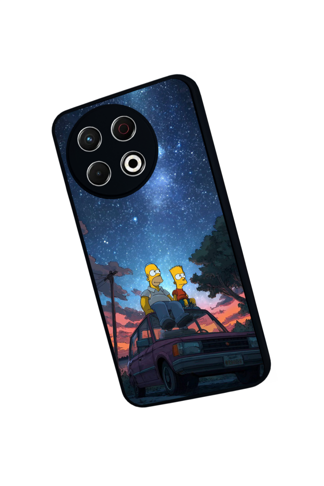 Tecno Spark 30 Pro Uyumlu The Simpsons Tasarımlı Glossy Premium Kılıf