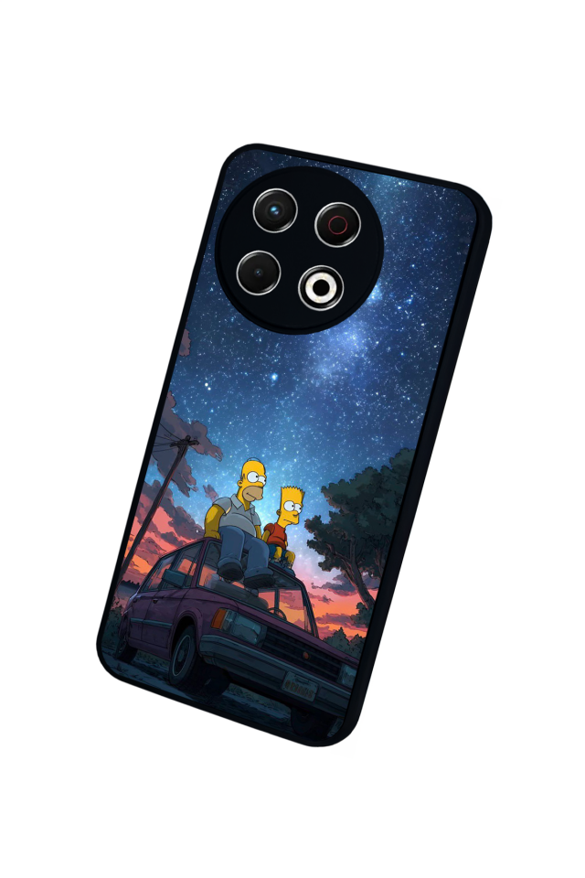Tecno Spark 30 Pro Uyumlu The Simpsons Tasarımlı Glossy Premium Kılıf