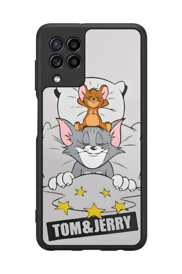 Samsung Galaxy M32 Uyumlu Tom And Jerry Tasarımlı Glossy Premium Kılıf
