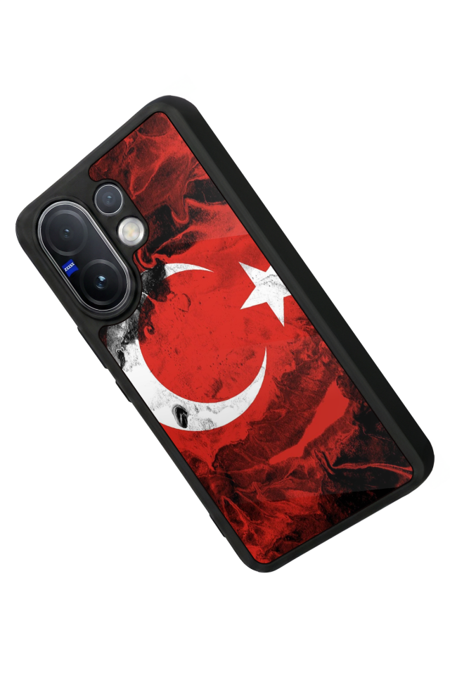 Vivo V60 Uyumlu Türk Bayragi Tasarımlı Glossy Premium Kılıf