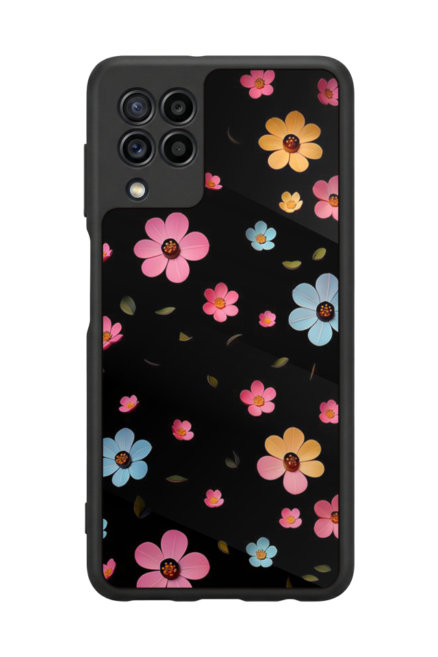 Samsung Galaxy M22 Uyumlu Cicek Tasarımlı Glossy Premium Kılıf