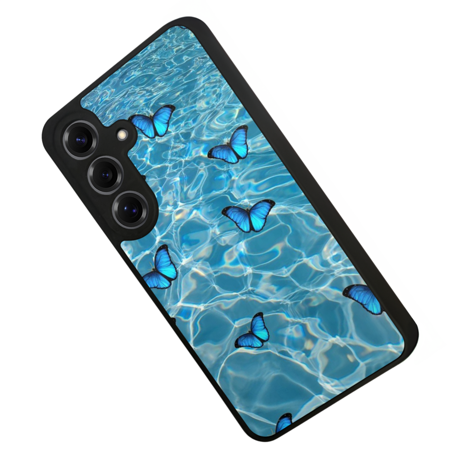 Samsung Galaxy S25 Uyumlu Kelebek Tasarımlı Glossy Premium Kılıf
