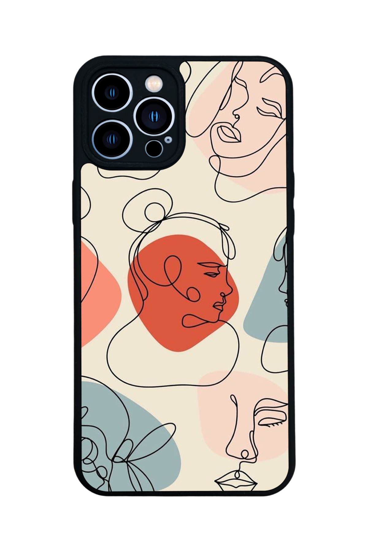 iPhone 13 Pro Max Uyumlu Line Art Tasarımlı Glossy Premium Kılıf