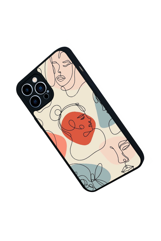 iPhone 13 Pro Max Uyumlu Line Art Tasarımlı Glossy Premium Kılıf