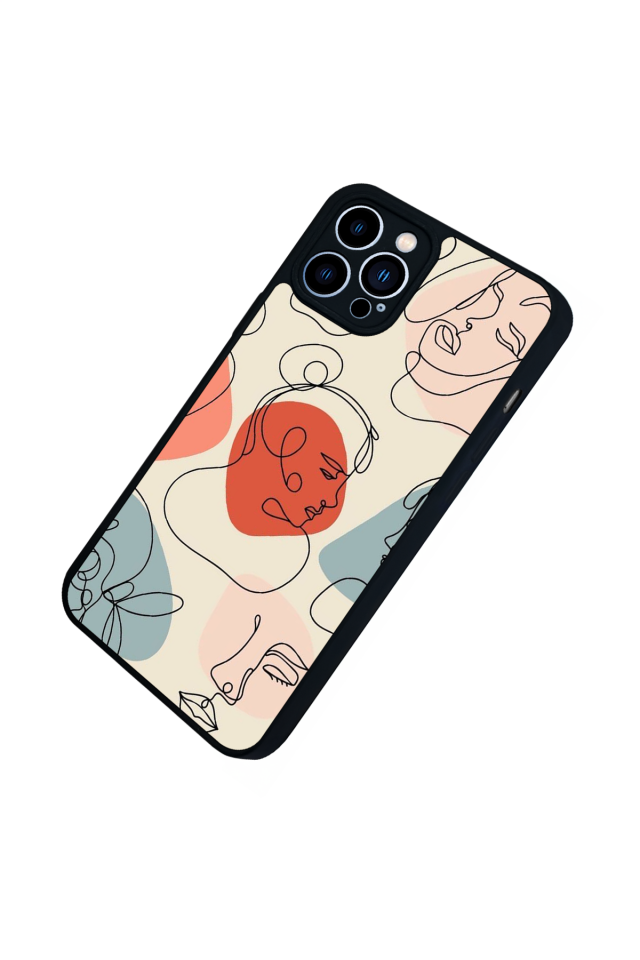 iPhone 13 Pro Max Uyumlu Line Art Tasarımlı Glossy Premium Kılıf